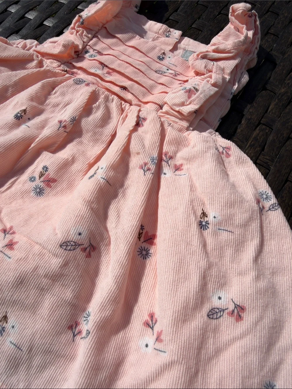 Tahari Floral Ruffle-Shoulder Dress